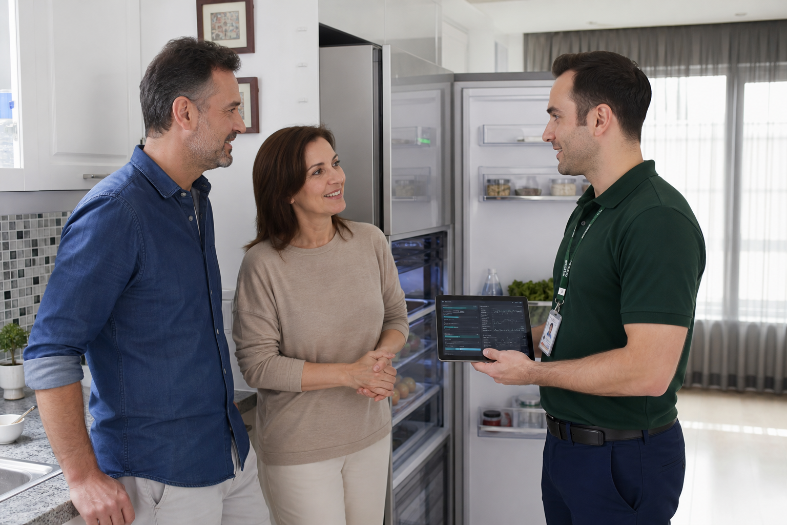 Müşteriye yerinde tanı raporunu açıklayan İTS Servis teknisyeni